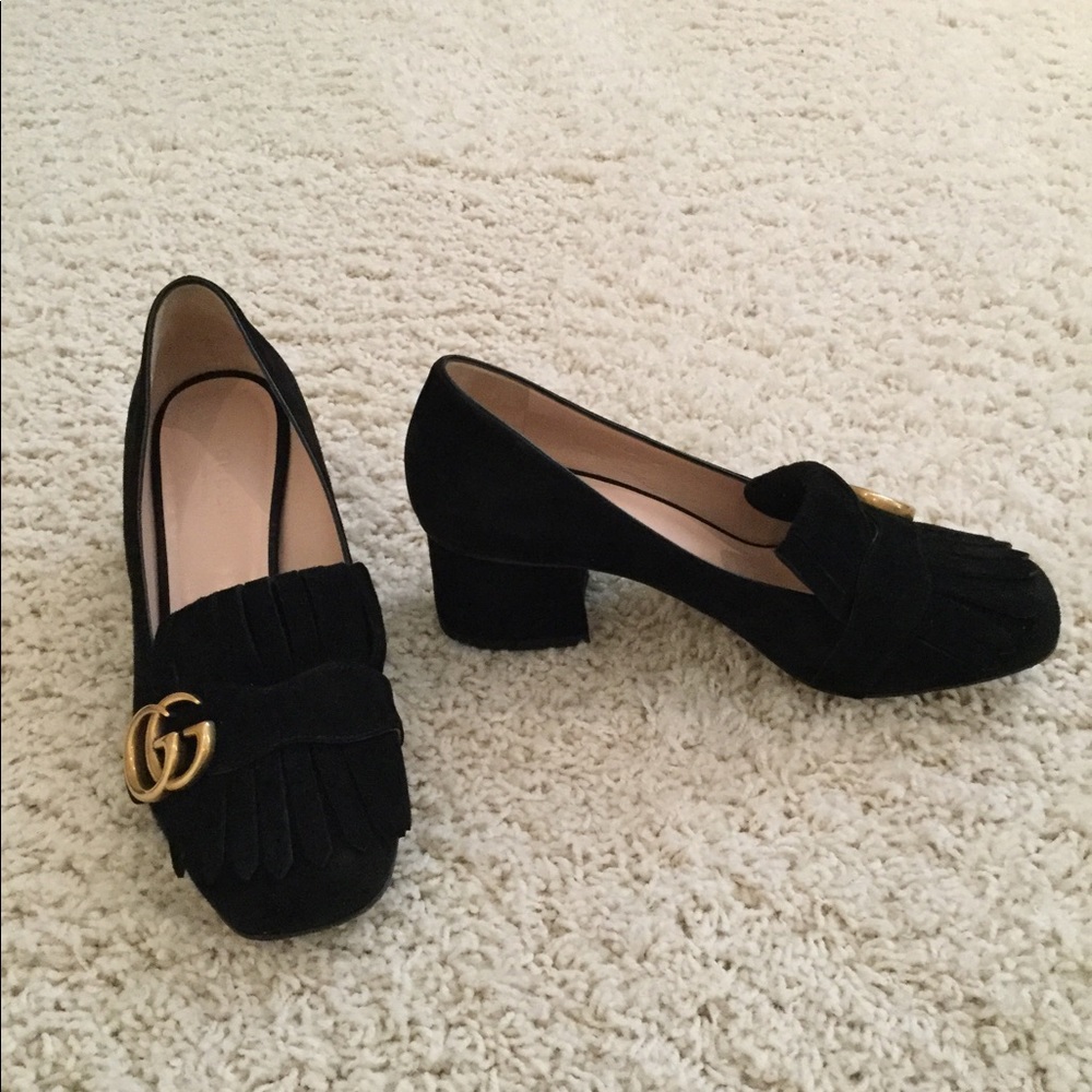 Gucci black suede shoes